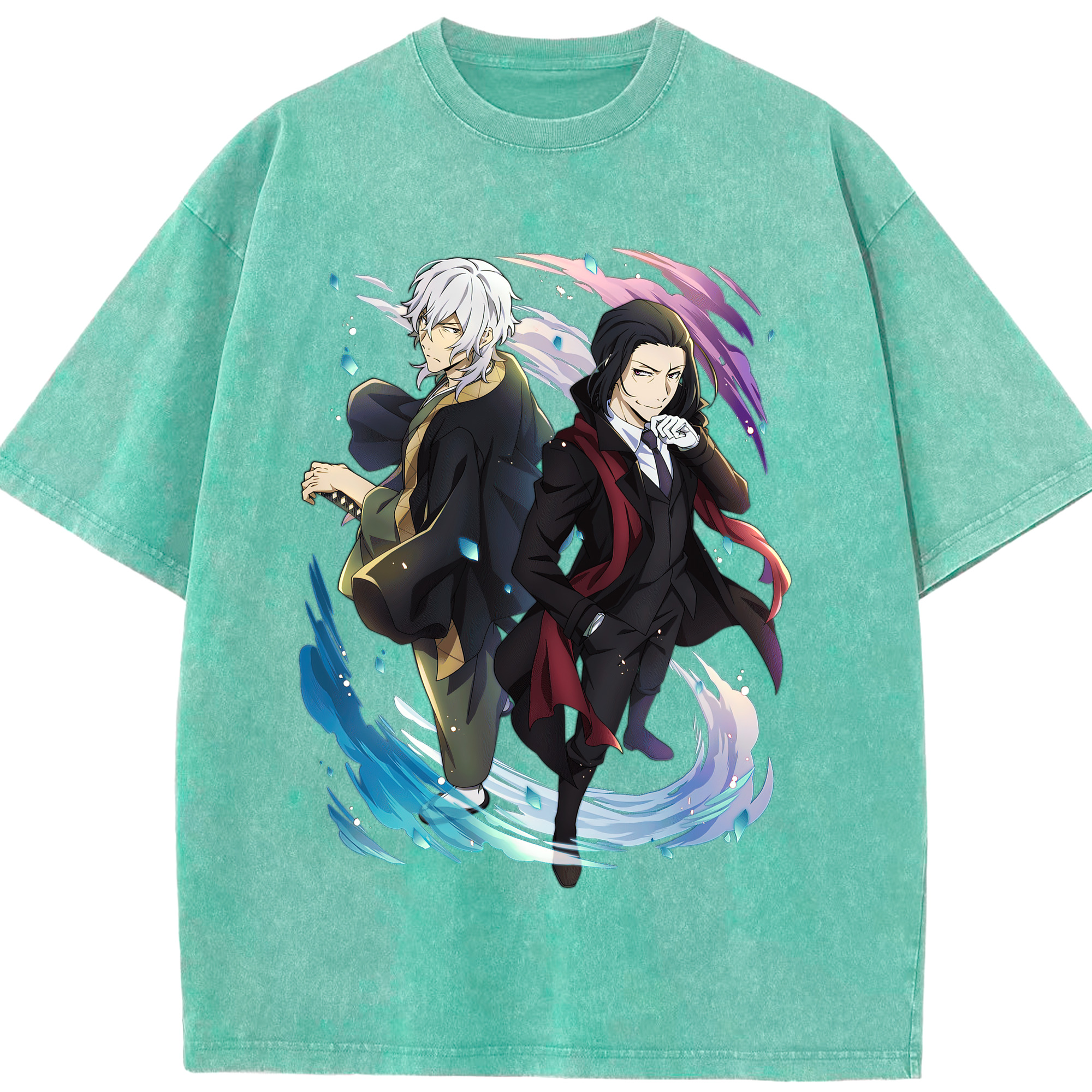 （画像用） 文豪ストレイドッグス Bungo Stray Dogs 綿100% ヴィンテージ風 半袖Tシャツ（フロントプリント）